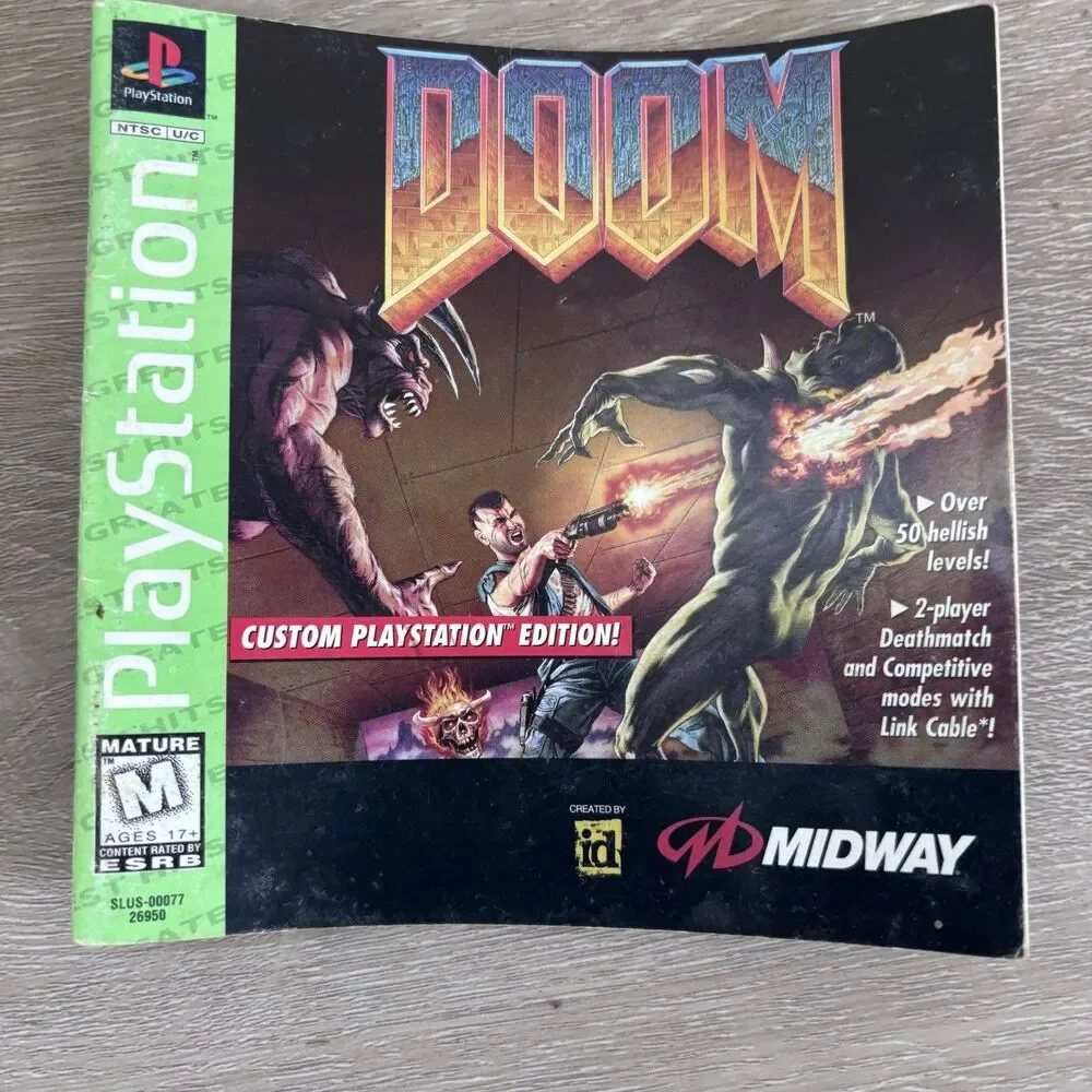 Sony PS1 DOOM Game Manual BOOKLET ONLY Greatest Hits Vintage Replacement